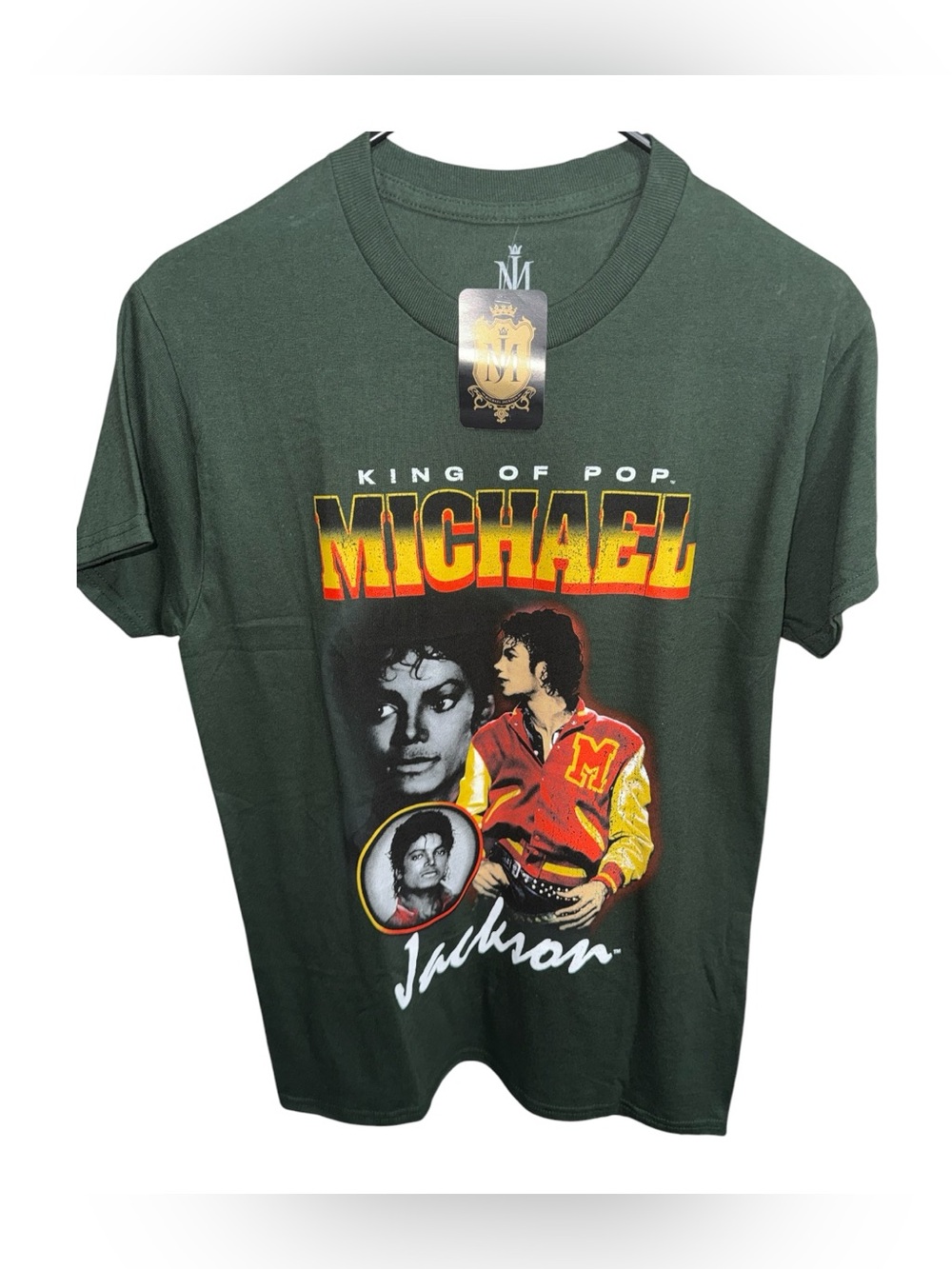 Michael Jackson Forest Green Graphic, Size Small, NWT